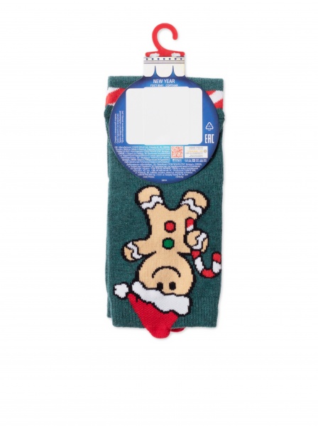 Носки детские унисекс Conte-Kids новогодние 21С-67СП 652 р.16–18 темно-бирюзовый 