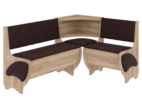 Уголок кухонный Милорд 1500х1100х780 дуб сонома / коричневый 