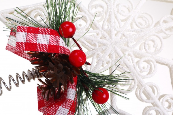 Верхівка для ялинки 23х15х3 см EA0181 глянцева білий 