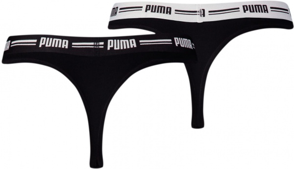 Труси Puma PUMA WOMEN STRING 2P PACK BLACK 90785403 L чорний