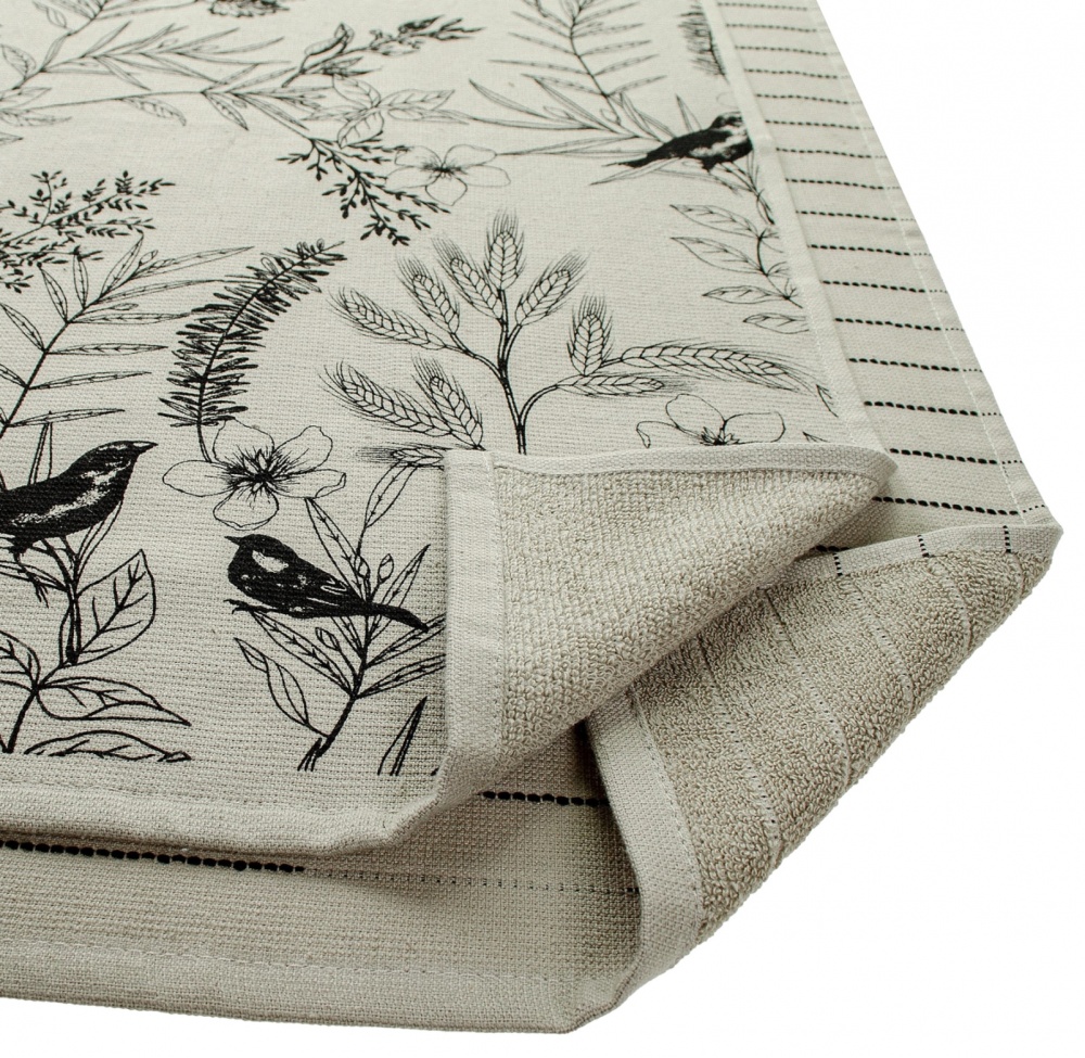 Набір рушників кухонних Пташки 2 шт. 40x60 см Homeline кавовий