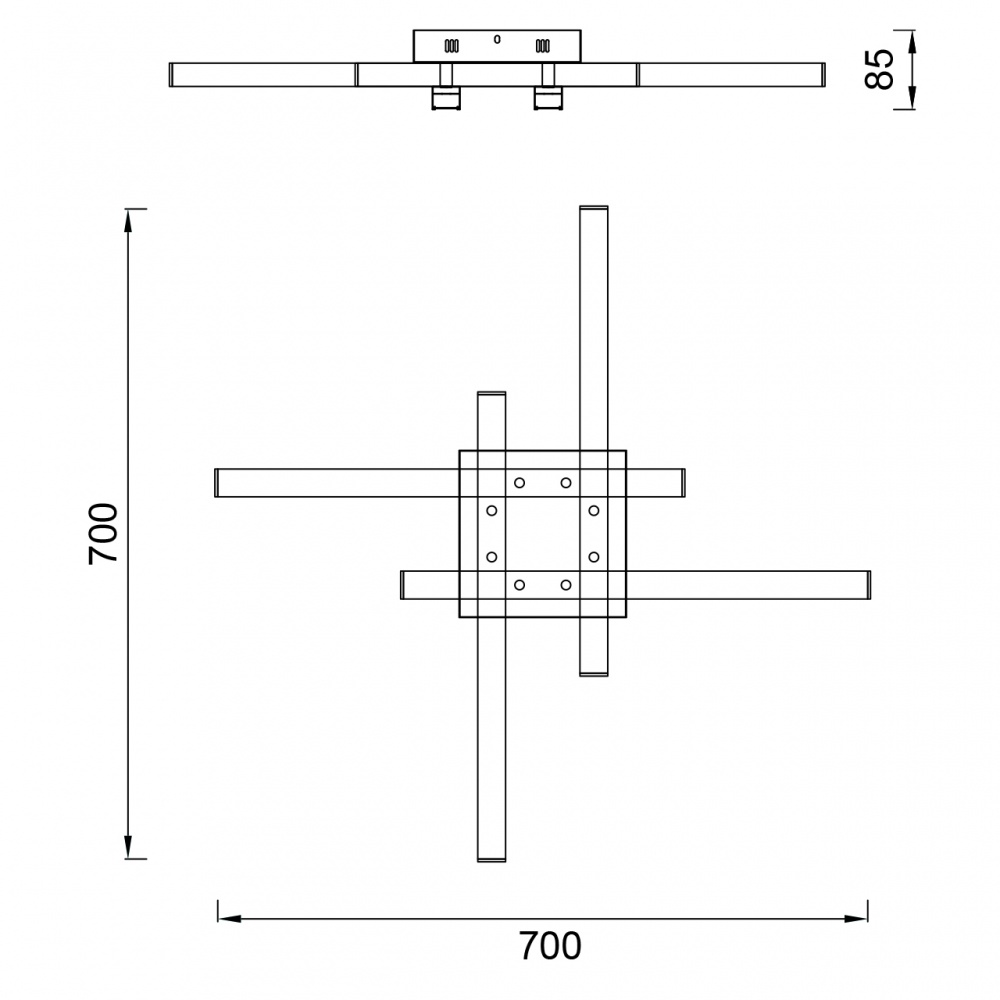 Люстра світлодіодна Hopfen STERK-4 BK 4x60 Вт LED-модуль чорний