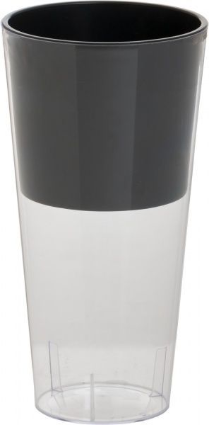 Горшок пластиковый Prosperplast Tubus slim PW 2 в 1 круглый 8л черный/черный (71956-411) 