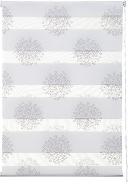 Ролета мини день-ночь Delfa СРШУ-01МК-44802 62x160 см кремово-серебристая 