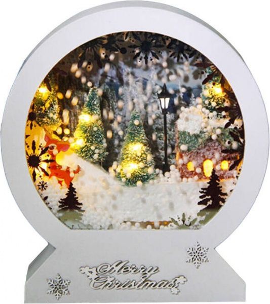Сувенір новорічний круглий із світлом та музикою 18х20 см RHHY1990RHHY1933 