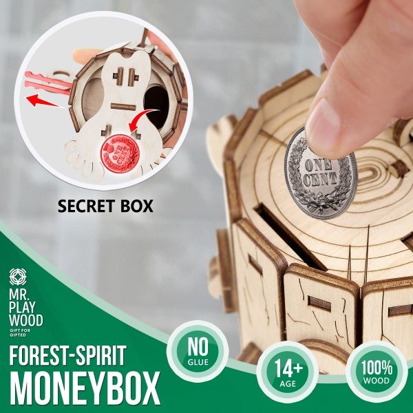 Дерев'яний 3D-конструктор Mr.Playwood Лісовичок – скарбничка механічна 10605