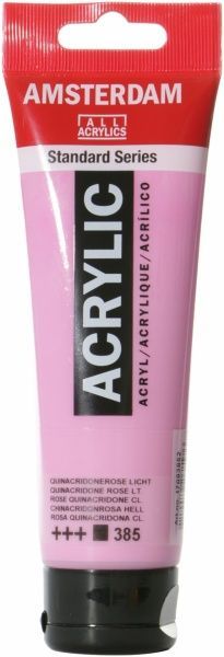 Краска акриловая № 385 Хинакридон розовый светлый 120 мл Amsterdam Standart Royal Talens