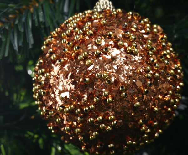 Шар новогодний 80 мм золотой CAA126720