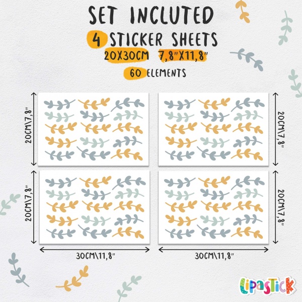 Стікери-патерни Lipastick Leaves 120х20 см 7010620229