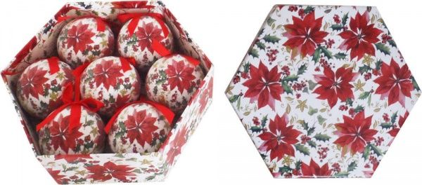 Набор игрушек Пуансетия d75 мм 7 шт./уп. 