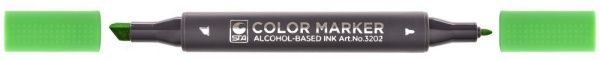 Маркер художественный STA 3202 двусторонний 0.7 / 1-7 мм STA3202-46 ярко-зеленый 
