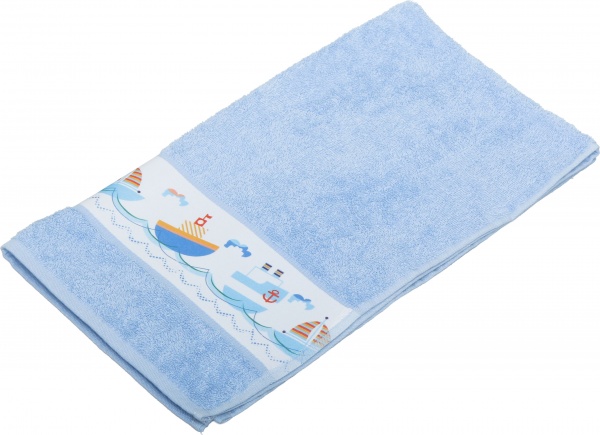 Полотенце Ярослав 50*90 Кораблик голубой 