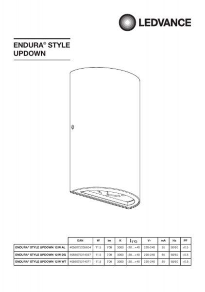 Бра Ledvance Outdoor LED 12 Вт алюминий 