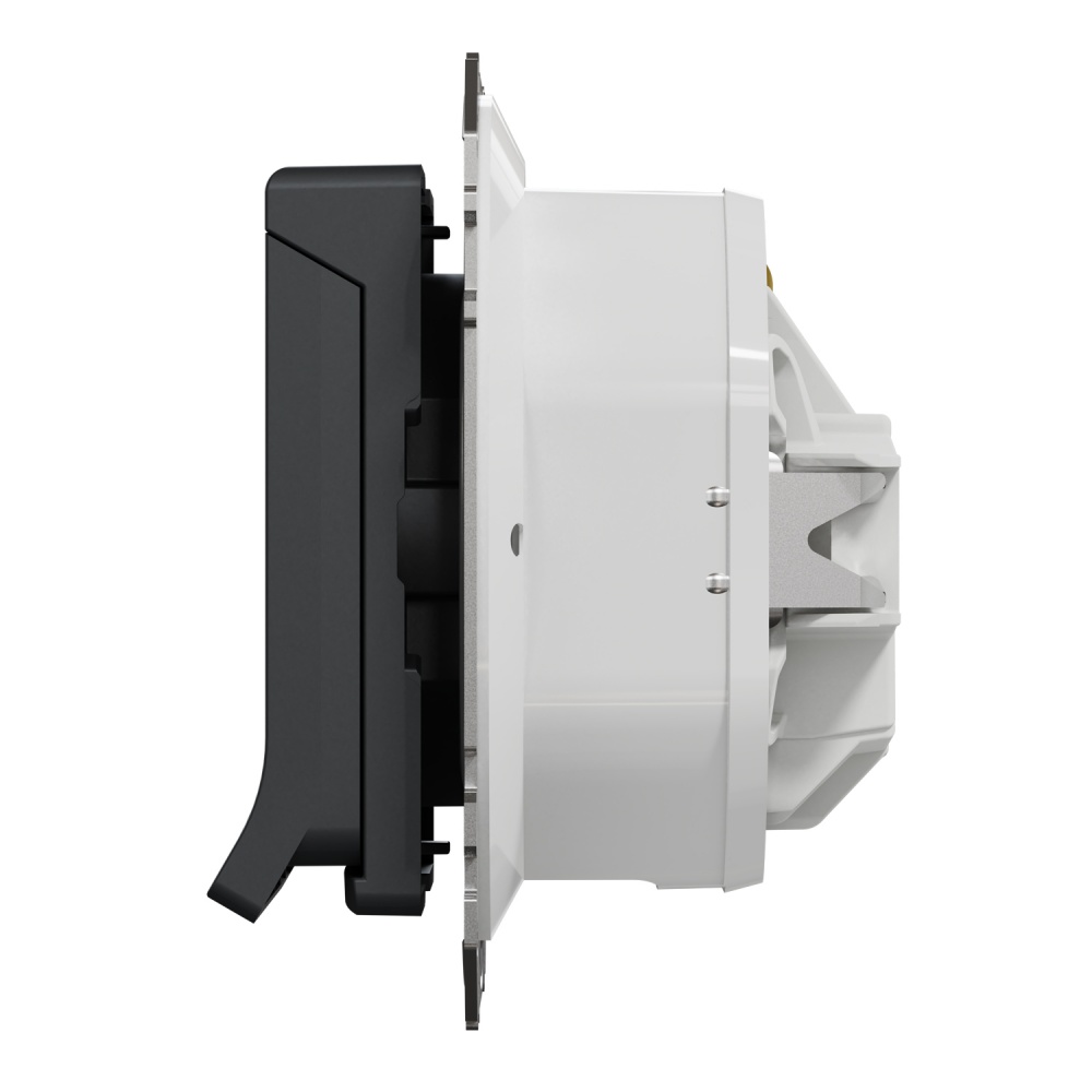 Розетка силова із заземленням Schneider Electric Sedna Design зі шторками з кришкою чорний SDD214024