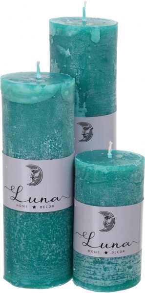 Свеча Рустик цилиндр изумрудный C5516-327 Luna