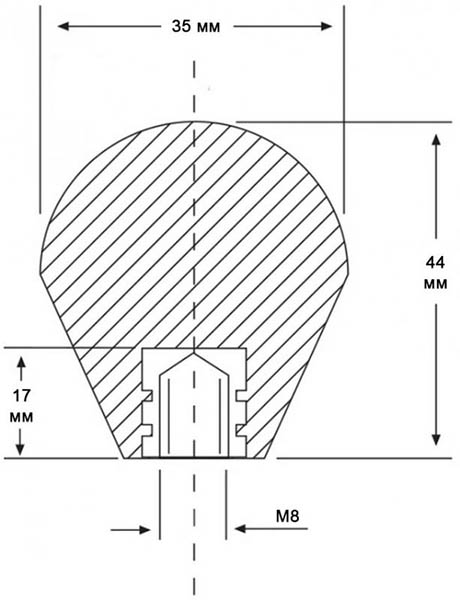 Гайка ручка D 35 мм М8 1 шт капля