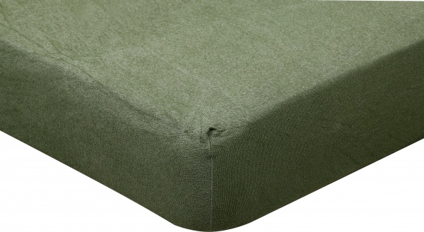 Простынь на резинке махровое 160623 200x200 см хаки Homeline 