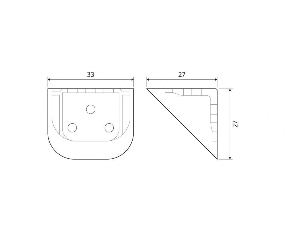 Крепление для полок DC уголок 33x27 мм металический двойной с накладкой кашемир упаковка 2 шт