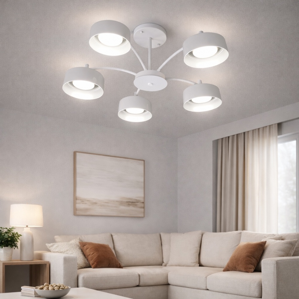 Люстра потолочная LIGHT SET DUSHA MS241 5x12 Вт GX53 белый/молочный