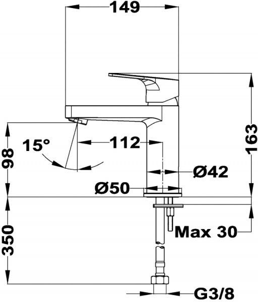 Змішувач для умивальника Teka MANACOR 84.346.12.50