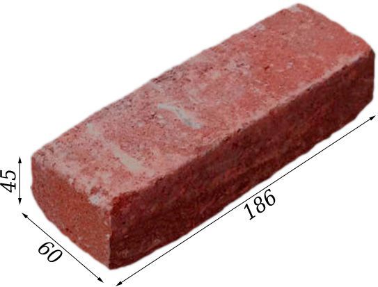 Тротуарна плитка Золотой Мандарин Барселона антік 186 x 60 x 45 мм. бордова