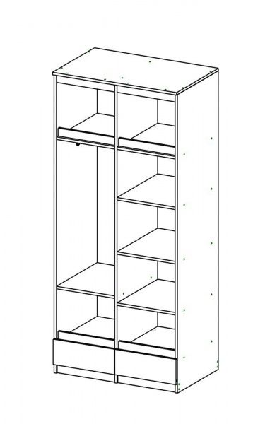 Шкаф МФ МОДЕРН Сириус 2Ш2 840х550х190 аляска 