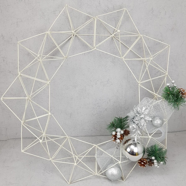 Вінок різдвяний Геометричний D 50 см 50 ламп d500 мм 