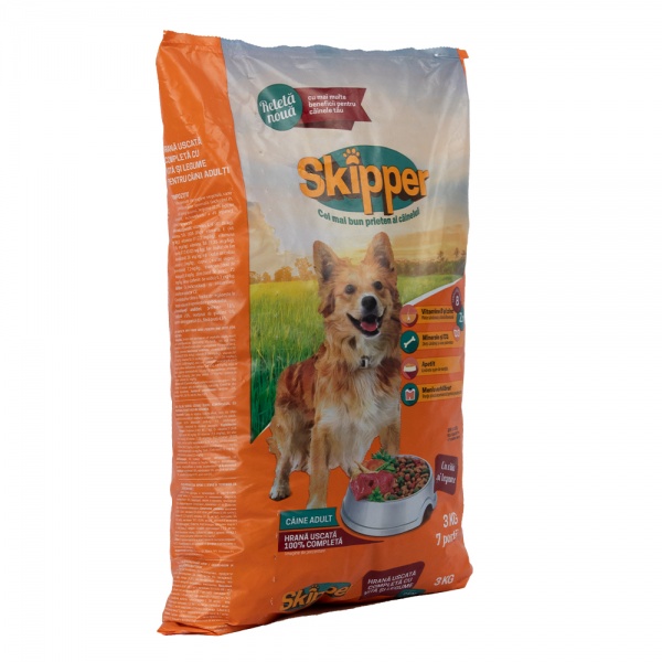 Корм сухой для взрослых собак для всех пород Skipper с говядиной и овощами 3 кг