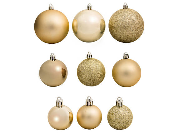 Набір ялинкових куль House of seasons d 8/6/4 см 46 шт. шампань 1082367