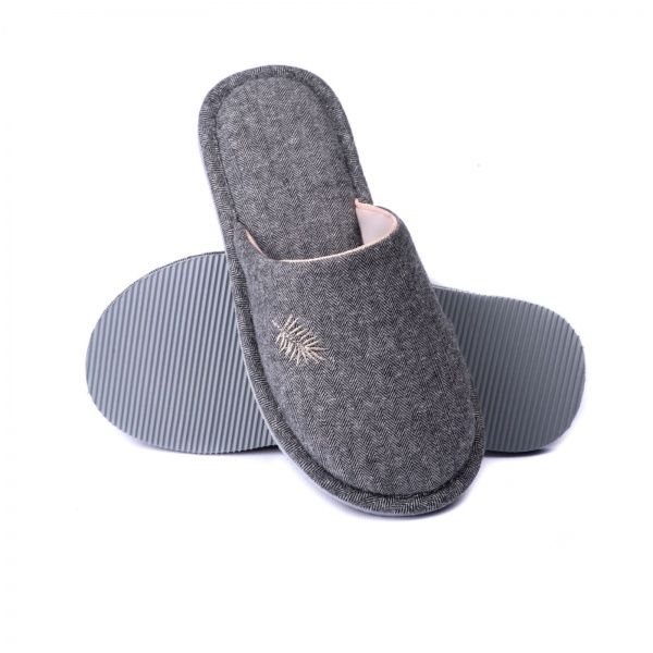 Тапки домашние Twins HS-OZ с вышивкой р. 40 серый 