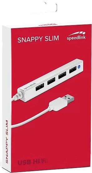 Концентратор Speedlink Snappy Slim USB Hub 4-Port USB 2.0 White
