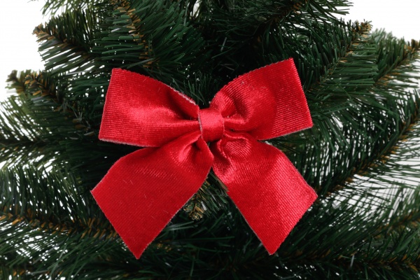 Набір новорічного декору банти для прикрашання ялинок червоні