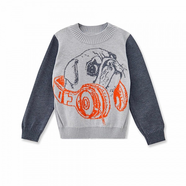 Костюм детский ART KNIT Мопс р.122 серый с рисунком 