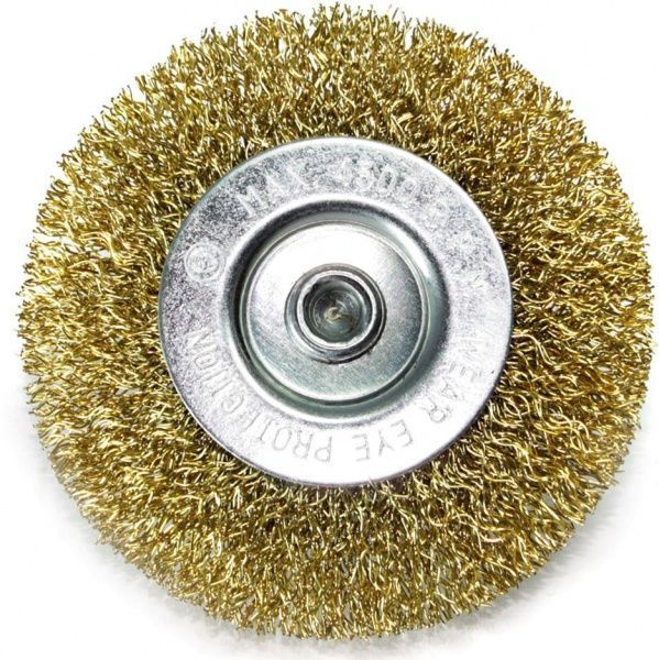 Щітка дискова 75мм, витий (рифлений) дріт хвост.6мм d0,3 об/хв 4500 стальний дріт S&R 136631075