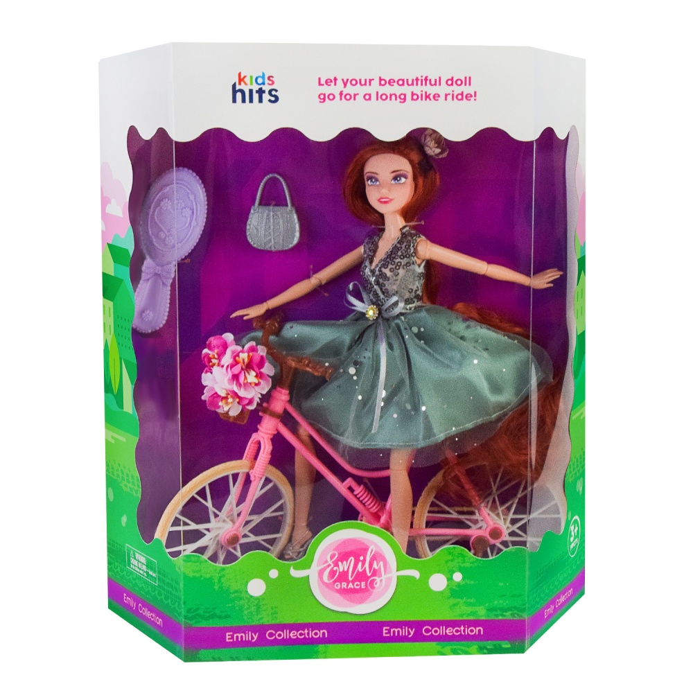 Кукла шарнирная Kids Hits Emily Romantic с велосипедом KH23/020