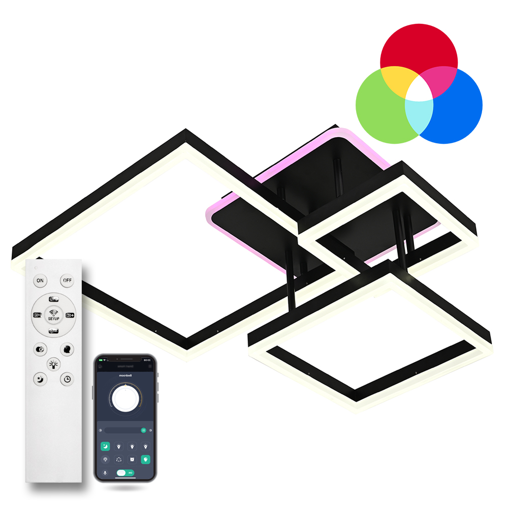 Люстра світлодіодна Luminaria 4x105 Вт LED-модуль чорний GENNY SQUARE RGB 105W 4S BLACK