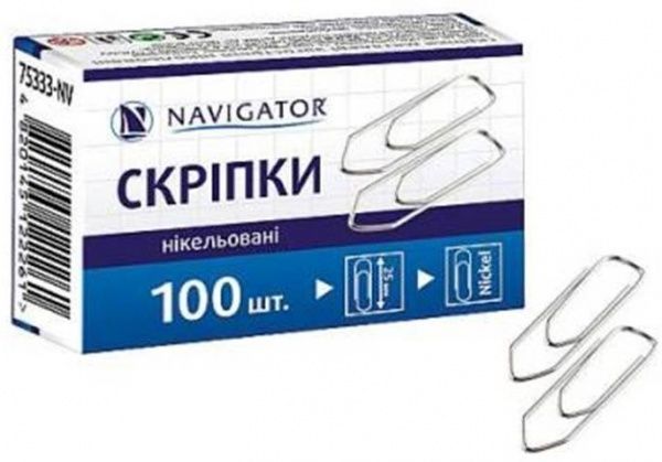 Скріпки нікельовані 25 мм 100 шт. 75333-NV Navigator