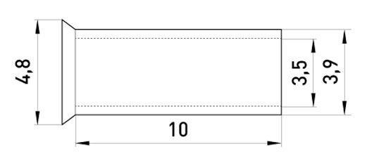 Наконечник E.Next втулковий неізольований 6.0/10 уп.-100 шт