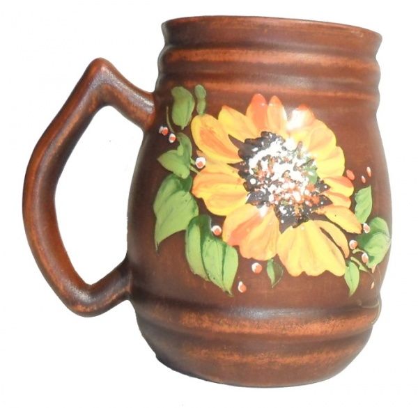 Кружка для пива Подсолнух 700 мл 1 шт. Український гончарний посуд 