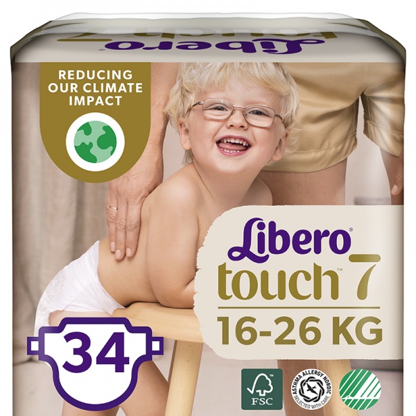 Подгузники Libero Touch 7 16-26 кг 34 шт.