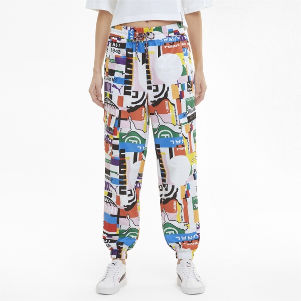 Штани Puma PI AOP Woven Track Pants 53024302 р. L різнокольоровий