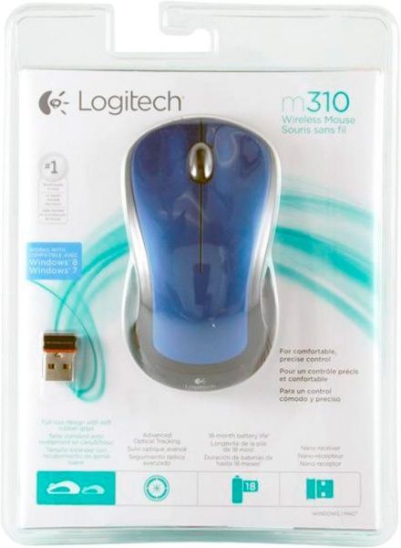 Миша Logitech Wireless Mouse M310 (910-005248) blue/black 