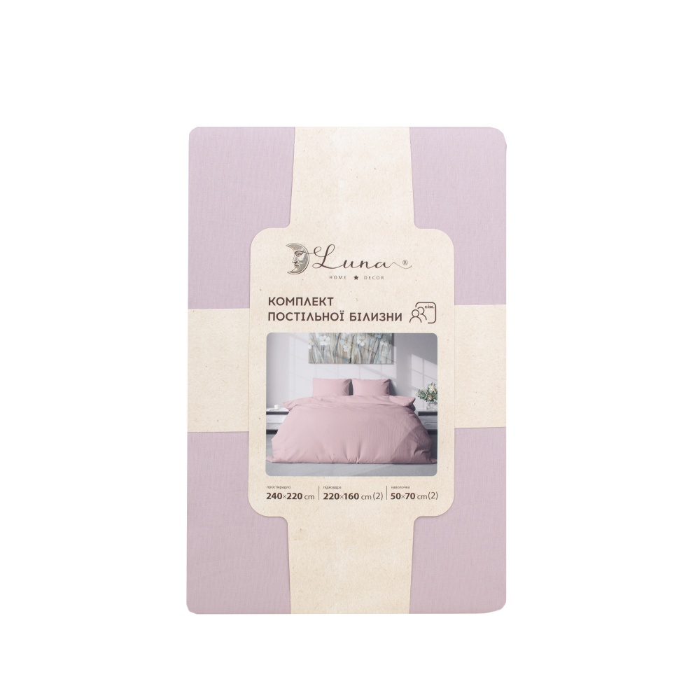 Комплект постельного белья Mono семейный пудровый Luna