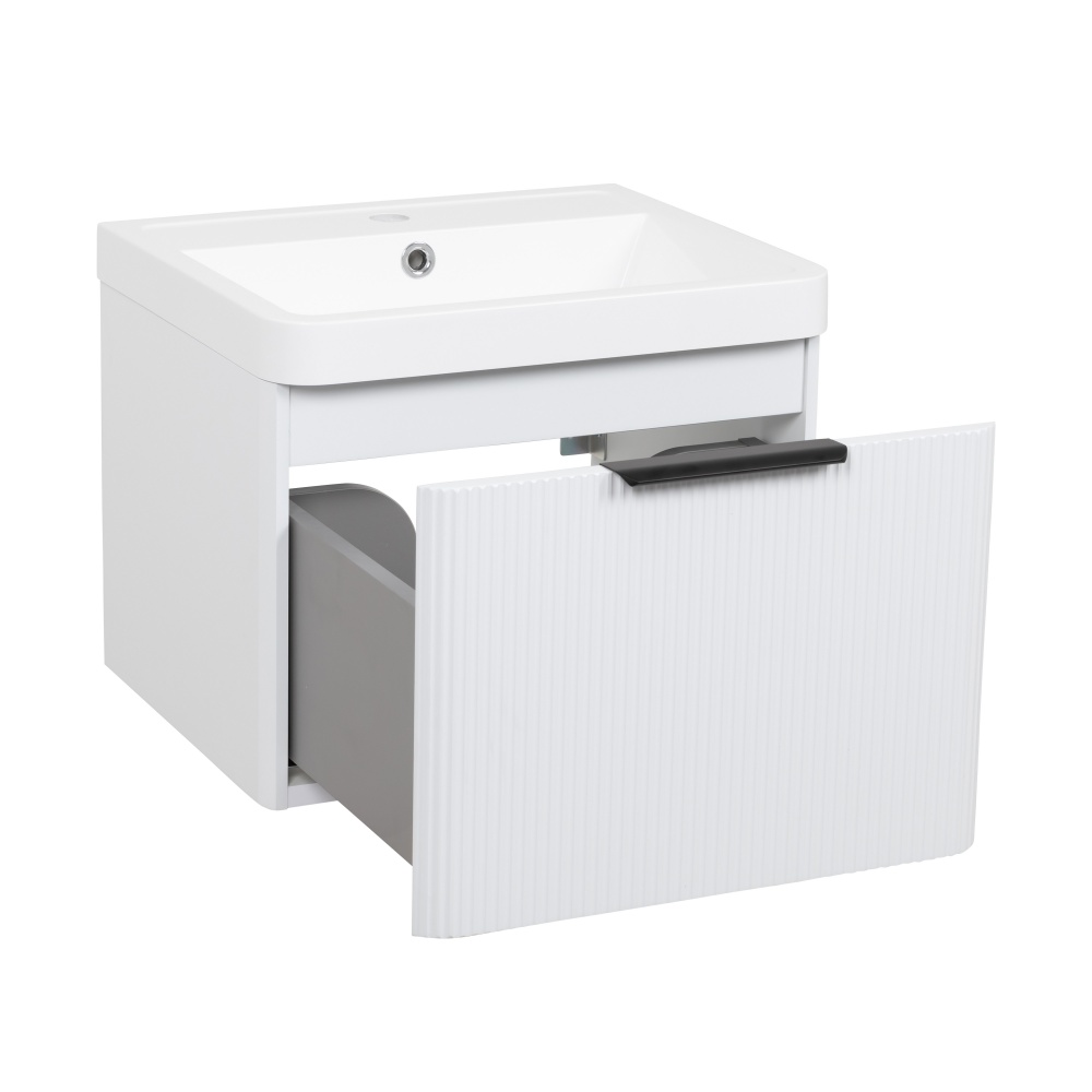 Тумба підвісна Aqua Rodos FROST (WHITE-MATT-PVC) 1 ящик з умивальником Ваr 50 см