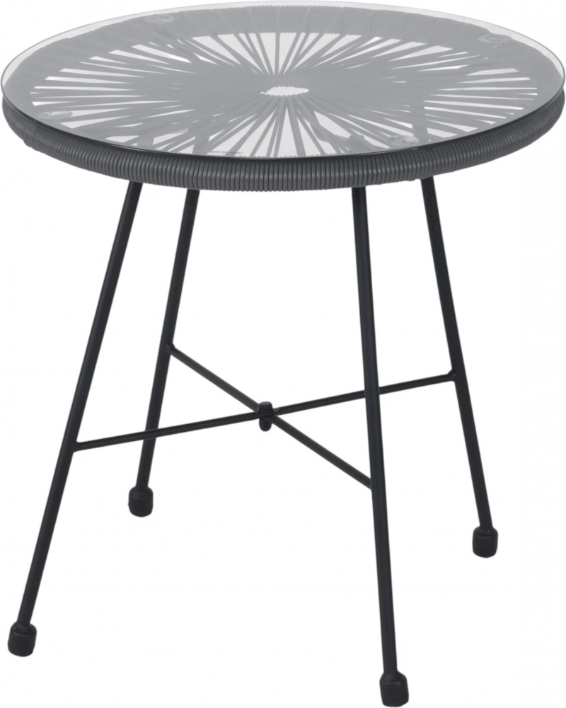 Столик Indigo зі штучного ротангу D=45 см сірий