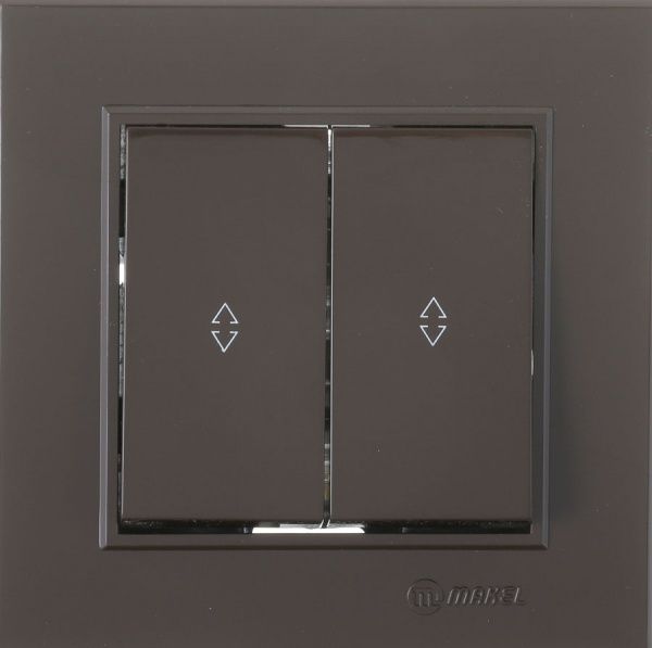 Переключатель двухклавишный Makel Karea без подсветки 10 А 220В коричневый