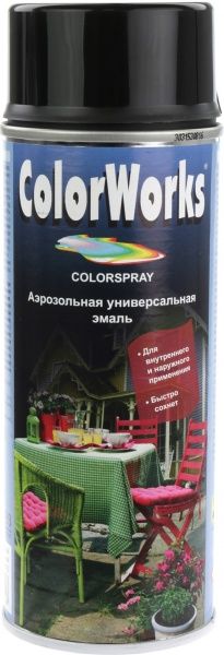 Эмаль ColorWorks аэрозольная RAL 9005 черный глянец 400 мл