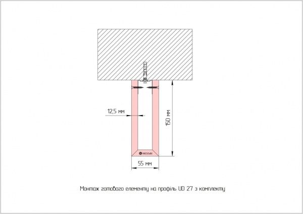 Карниз гипсокартонный UD комплект (150x55x1200 мм)x2 (2400 мм) INSTYFLEX 