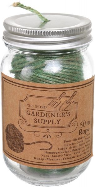Мотузка для саду в скляній банці 50 м зелений