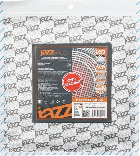 Стрічка світлодіодна Jazzway PLS 2835/60-SMD 6 Вт IP20 12 В червоний 5000315 